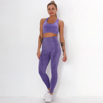 Seamless Yoga Fitness Set with Sports Bra