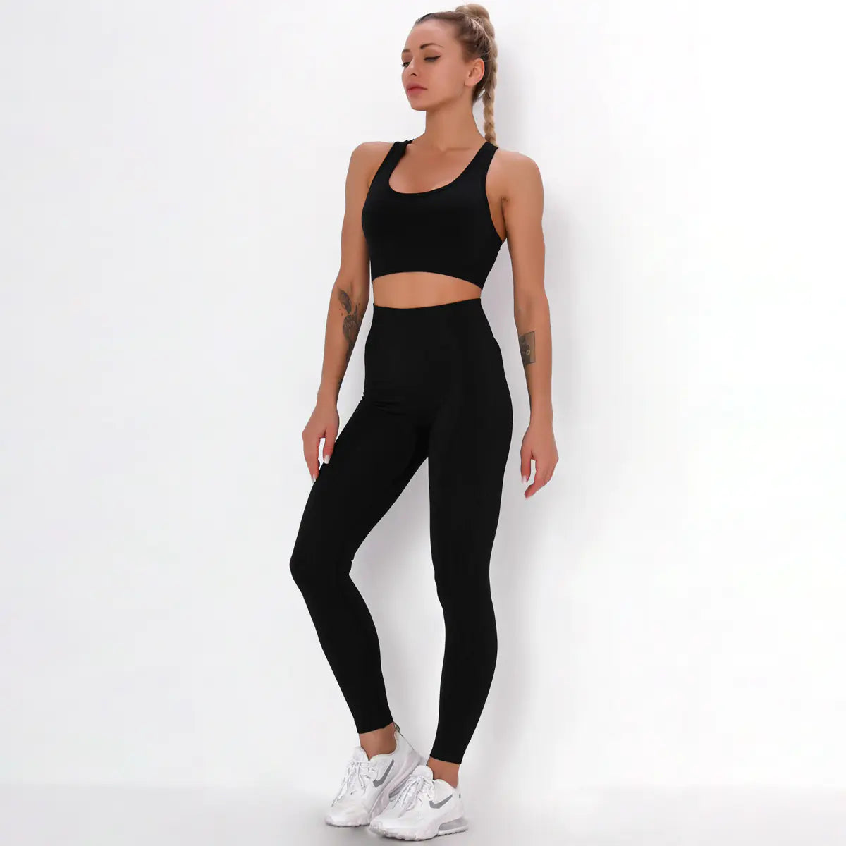 Seamless Yoga Fitness Set with Sports Bra