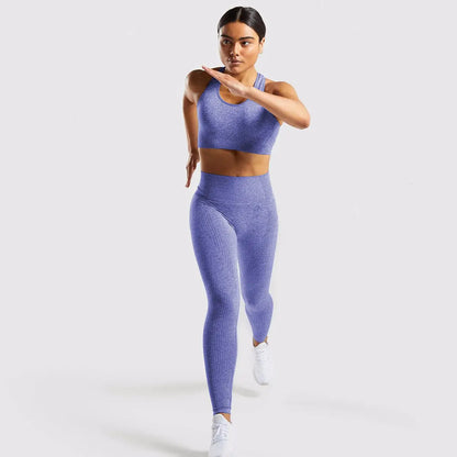 Seamless Yoga Fitness Set with Sports Bra