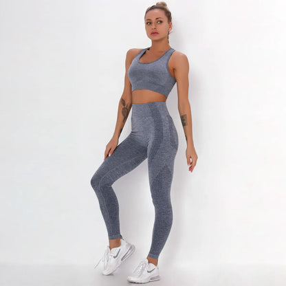 Seamless Yoga Fitness Set with Sports Bra