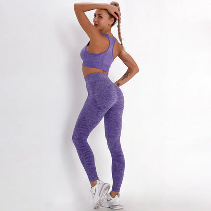 Seamless Yoga Fitness Set with Sports Bra